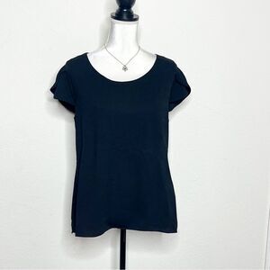 Versona Women's Black Fully Lined Tulip Sleeve Feminine Top Size M